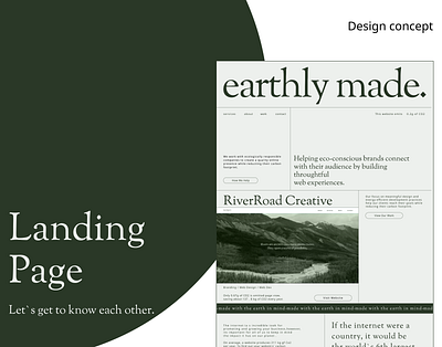 Landing Page design studio Earthly made design figma illustration photoshop ui ux web