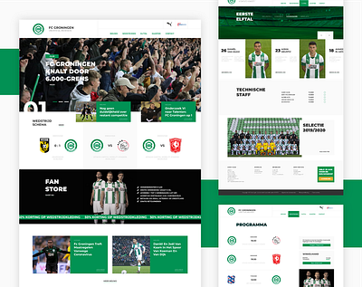 FC Groningen - Website for Football Club football soccer ux webdesign website