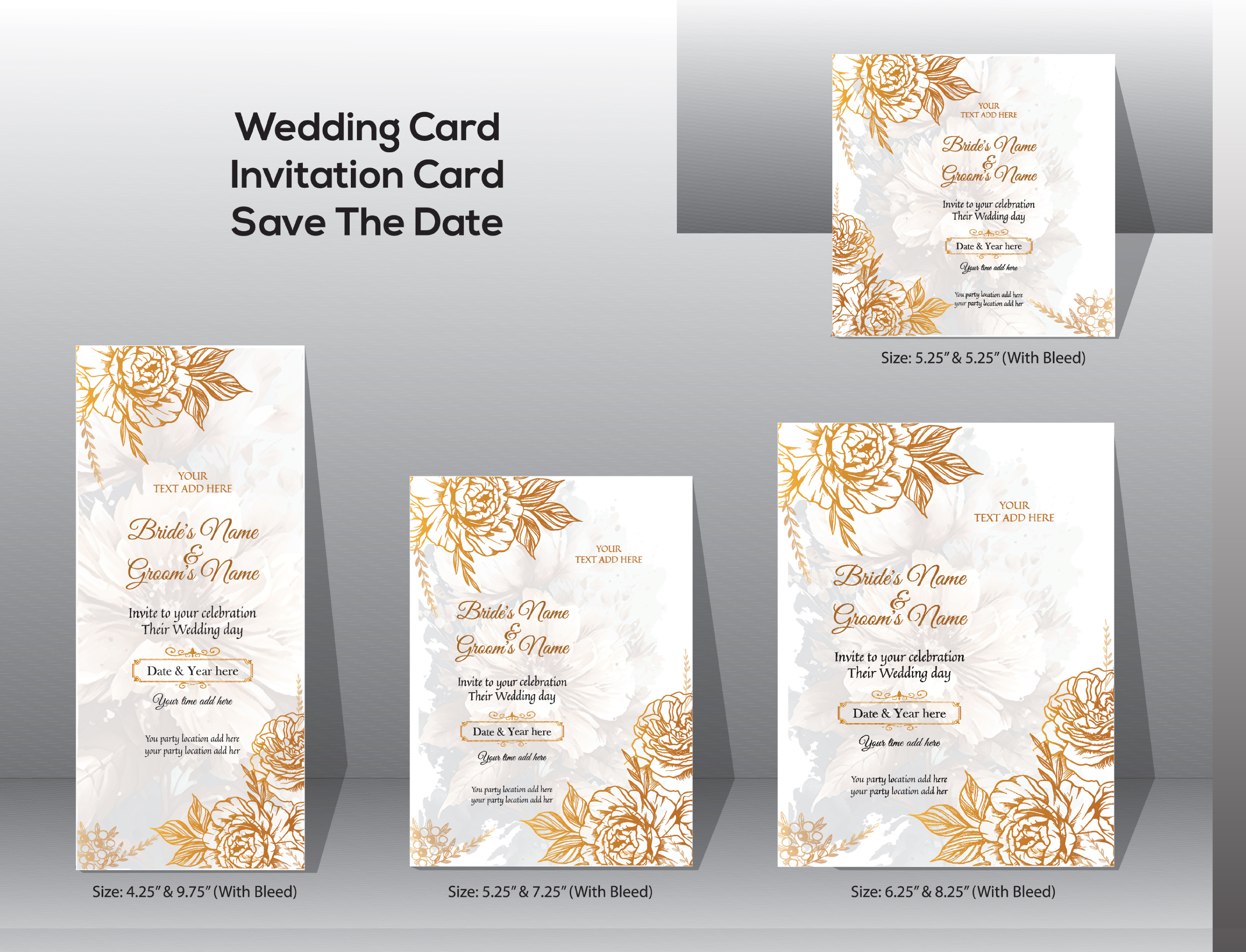 Wedding Invitation Card Design, Save The Date Card Template beautiful wedding card card design formal invitation golden golden wedding card greeting invitation card invitation card design invitation cards invitation cards template invite card luxury modern design modern wedding card watercolor wedding wedding card wedding card design wedding card template wedding cards