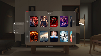 Netflix app design for vision OS auto layout