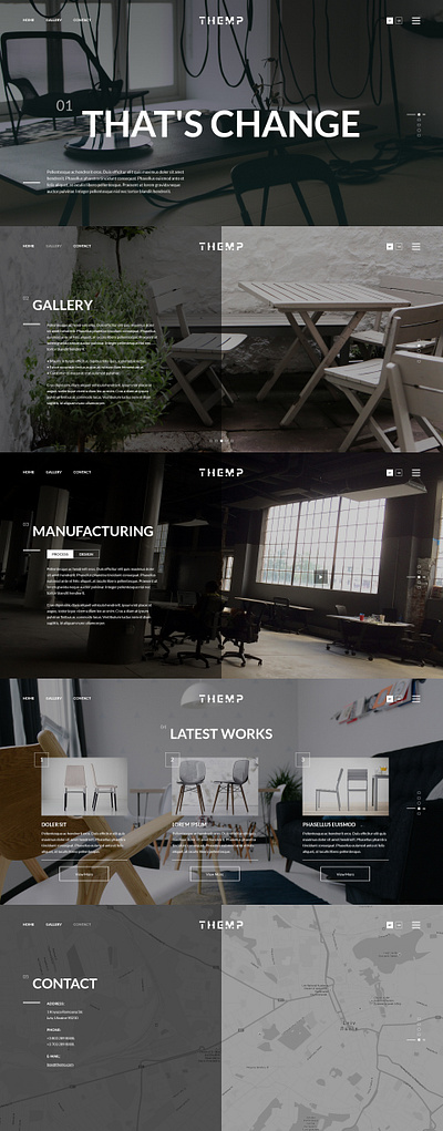 Themp - Homepage creative design furniture ui user friendly ux