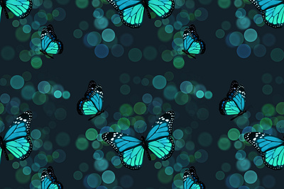 Butterfly Pattern backround blue boke butterfly dark digital art graphic design green handdrawn insect paint pattern procreate stylish trendy