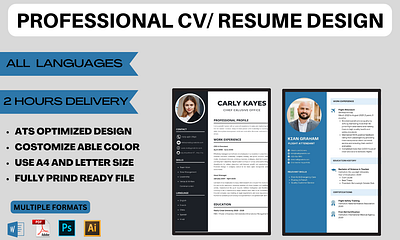 Professional CV/Resume Design branding graphic design motion graphics