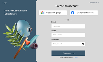 Sign up page design figma ui