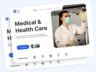Heco Health branding concept design design landing page healtcare health healthy inspiration labboratorium landing page medical modern nurse reset simple trending ui ui ui web web website