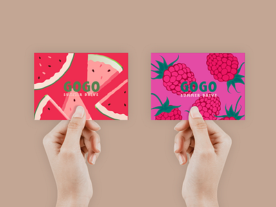 GOGO Visual Brand Identity branding graphic design identity illustration logo logotype raspberries vector watermelon