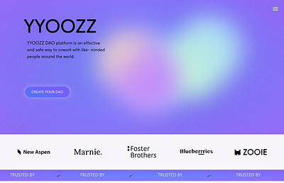 Website design for YYOOZZ DAO platform for my websites store crypto design finance webdesign website