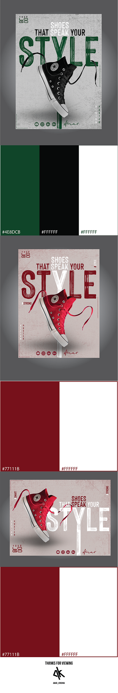 Red Shoe/ Sneakers poster design | graphic design black shoes graphic design photoshop poster poster design red shoe red shoes poster design