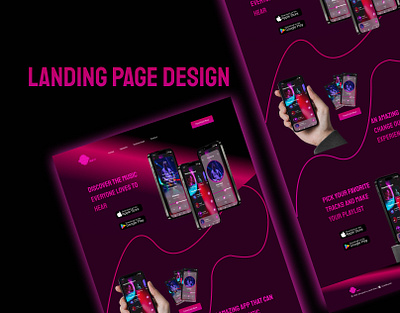 Music App Landing Page Design app design design figma graphic design landing page design mobile app design shopify website design ui ui design ui web design ui website design ui website figma uiux design ux web design website design website design figma website landing page website ui website ui design