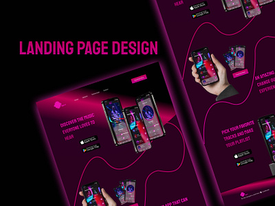 Music App Landing Page Design app design design figma graphic design landing page design mobile app design shopify website design ui ui design ui web design ui website design ui website figma uiux design ux web design website design website design figma website landing page website ui website ui design