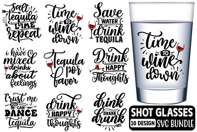 Shot Glasses Quotes SVG Bundle motion graphics