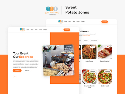 Sweet Potato Jones UI/UX Design branding catering debugged bytez food graphic design ui ux web design