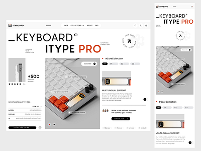 ITYPE PRO - Ecommerce Website clean e commerce website ecommerce keyboard store landing page minimal online shopping online store pc accessories purchase saas shop shopify store shopping startup ui ux web app