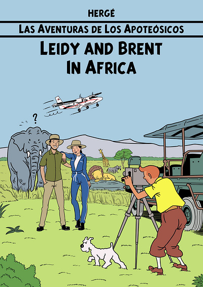 LEIDY AND BRENT IN AFRICA cartoon tintin