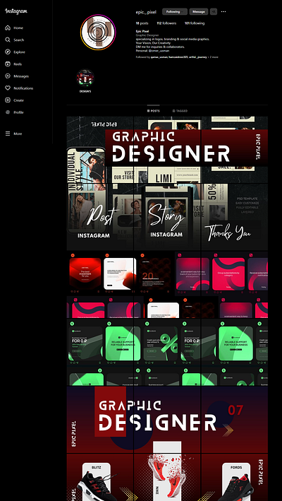 Instagram Page Design (EPIC PIXEL) branding graphic design instagram layout logo page post startup style ui