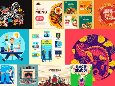 Hand drawn Flat Vector Illustration1 flat handdrawn illustration vector