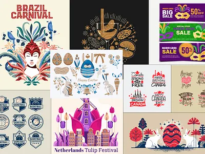 Hand drawn Flat Vector Illustration2 flat handdrawn illustration vector