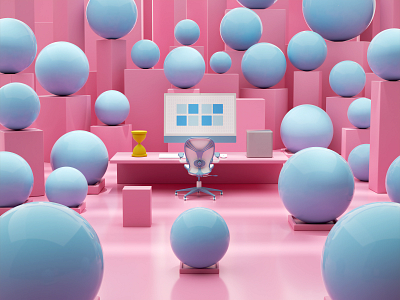 The Room 3d 3dillustration abstract blender cycles illustration isometric lowpoly minimal motion graphics poster room ui