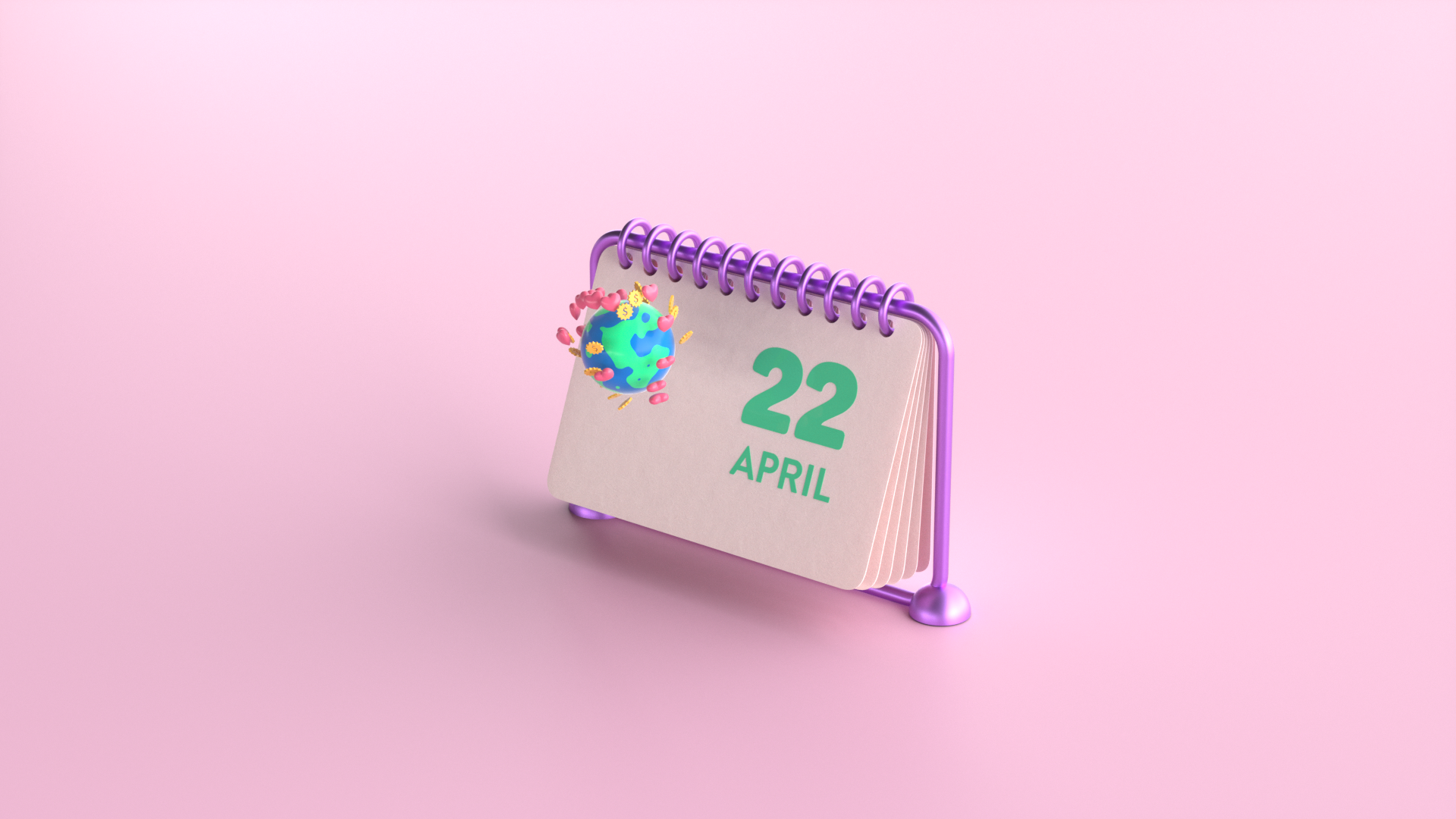 Earth day animation 3d animated animation c4d calendar cinema 4d icon motion design motion graphics octane otoy