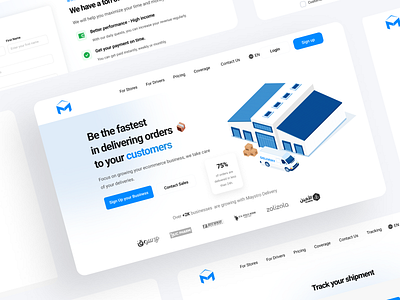 Maystro Deliver Website Revamp deliverysolutions dribbbleshot ecommerce landing page product design revamp ui ux