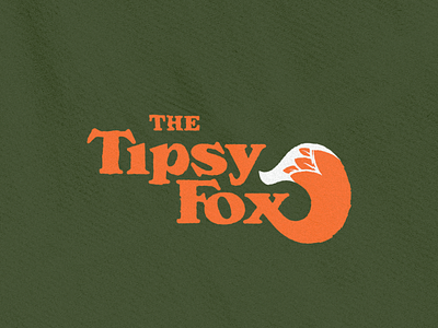 The Tipsy Fox – Bar & Grill animal bar brand branding design drink food fox graphic design grill illustration logo mark orange red restaurant tail tipsy type vector