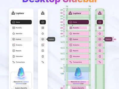 Desktop Sidebar navigation sidebar ui uidesign uiuxdesigner userinterface ux uxdesigner uxui webdesign webdesigner websitedesign