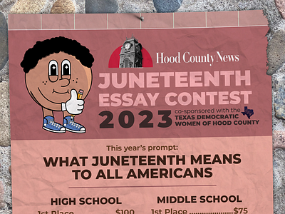 Hood County News Juneteenth Post branding character design digital media flyer illustration layout social media typography