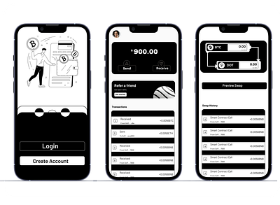 Crypto App app black cool crypto dashbaord design graphic design mobile transfer ui white