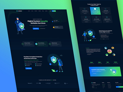 Consen - Cyber Security Template Design agency website business website creative cyber security figma template landing page software startup ui ux design web template website design