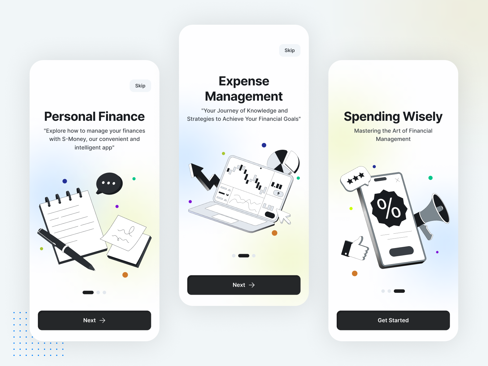 S Money - Onboading app app design branding button clean design illustration minimal minimalist mobile app mobile app design modal onboading onboading screen ui ui design user interface ux web design