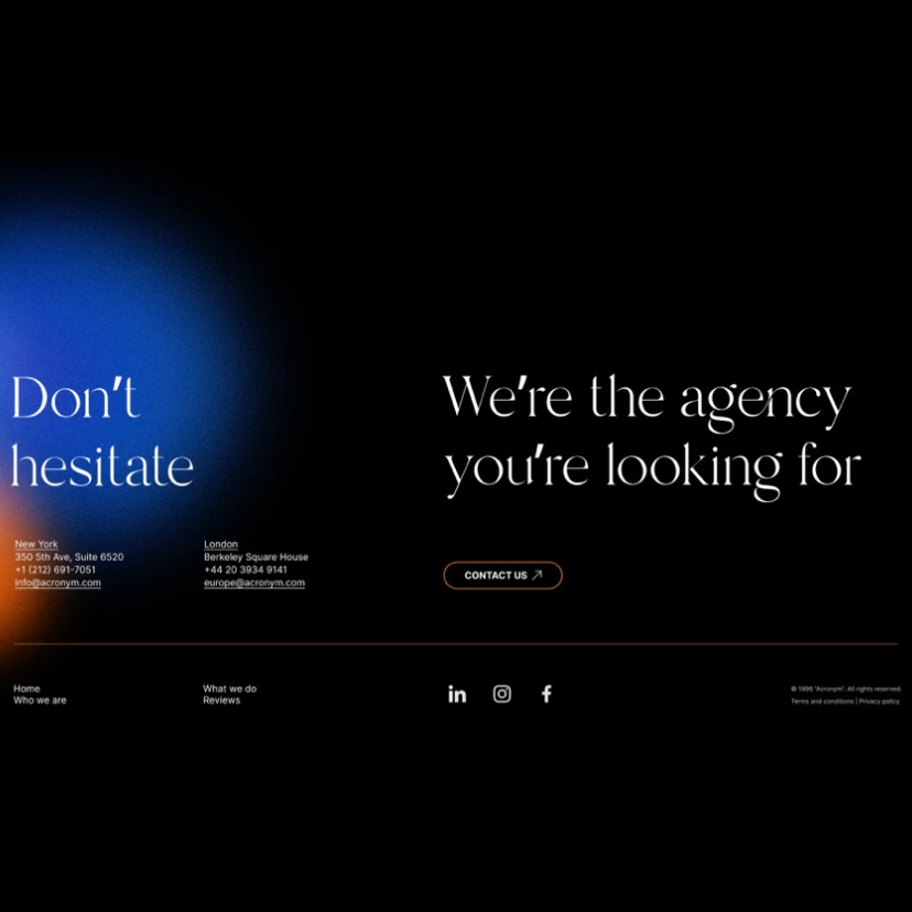 ACRONYM - marketing agency website agency company contact form creative dark design digital marketing gradient landing page marketing marketing agency marketing site minimalist service typography ui ui design ux web design website