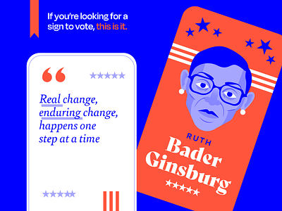 RBG Voting Graphic illustration minimal political rgb ruth bader ginsburg vector vote