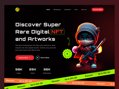 NFT Art Website Lading page design graphic design illustration landing page nft nft art nft landing page nft website ui design uiux website