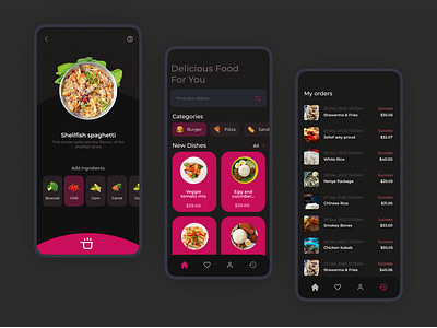 Food and kitchen-focused mobile app android app app application cooke design fish food delivery foodpanda foods app hungry interaction design interface design kitchen app mobile app design product design ui uiux design us