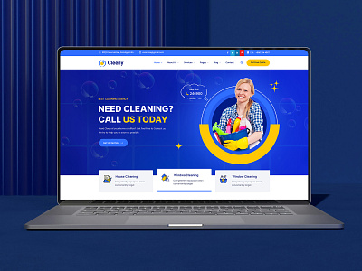 Cleaning Web Template agency website business website cleaning creative digital agency website figma template handyman landing page repair software startup ui ux design web template website design wordpress