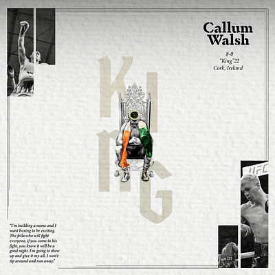 Callum Walsh "A Rising Star" boxing design freelance graphic design irish photoshop poster typography ufc
