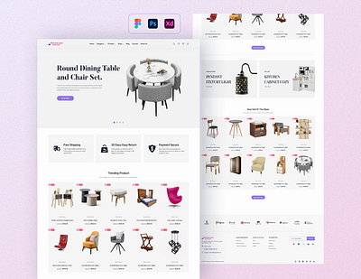 eCommerce Website Design for Furniture 3d animation branding graphic design logo motion graphics ui