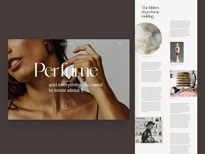PARFUME | long read design aesthetic article concept designweb freelance landing longread minimalistic parfume ui uxui