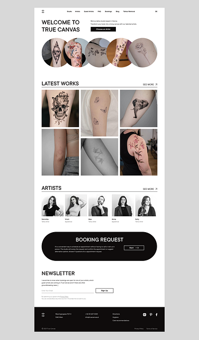 Web Design Tattoo Studio branding design figma graphic design redesign tattoo tattoo studio ui ui design uiux ux ux design web design website website design website redesign