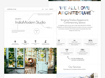IndiaModernStudio | Landing page UI architectural design clean design design indiamodernstudio interior design landing page minimalist studio ui ui ux web design