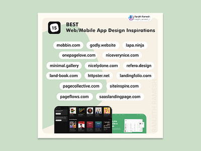 15 best web and mobile app design inspiration platforms app design inspiration app interface digital design lap ninja mobbin mobile app inspiration mobile design mobile ui niceverynic page collective ranjith ramesh ranjithrameshr refero design ui ux ux inspiration web app inpirations web ui