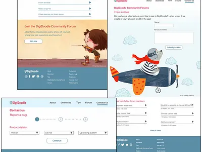 DigiDoodle hi-fi mock-up cartoon illustration ui ux design website