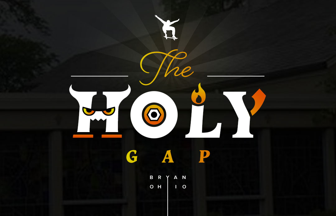 The Holy Gap cross devil fire holy motion design motion graphics ohio ollie skateboard skateboarding typography wheel