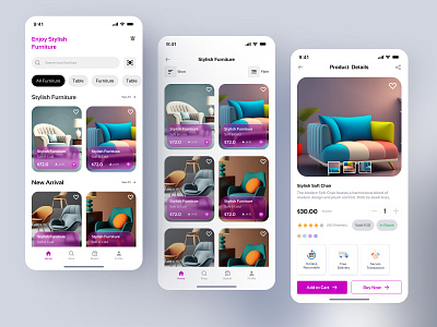 Furniture App Design web design