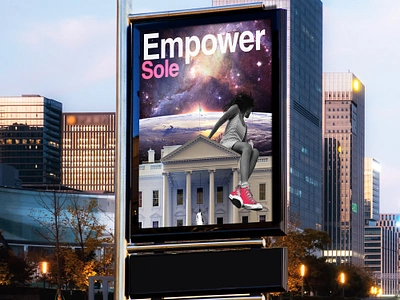 Photomontage adobe photoshop advertising billboard billboard mockup city scape design digital billboard graphic design logo mockup photomontage photoshop powerful image shoe ad