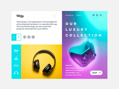 Techy Landing Page UI design. design designer figma homepage landing landingpage page product tech technology template ui uikits uiux userinterface ux web webdesign webpage website