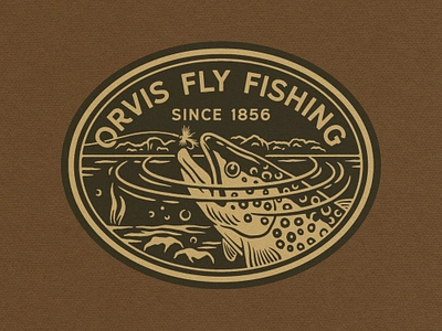 Orvis Fly Fishing branding design drawing fly fishing graphic design illustration lettering orvis outdoor patch type vector