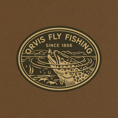 Orvis Fly Fishing branding design drawing fly fishing graphic design illustration lettering orvis outdoor patch type vector