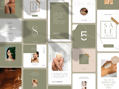 Skincare Instagram Story + Post Templates graphic design