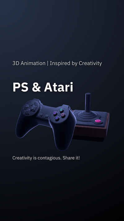 PS & Atari 3d 3danimation animation atari controller cx40 graphic design joystick maya motion graphics playstation ps